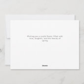 Elegantes einfaches süßes Frühlingsblumen-Osterpor Feiertagskarte (Rückseite)