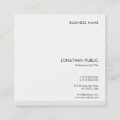 Elegantes Einfaches Template Beruflich modern Quadratische Visitenkarte (Rückseite)