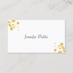 Elegantes einfaches Template Gold Confetti Modern Visitenkarte