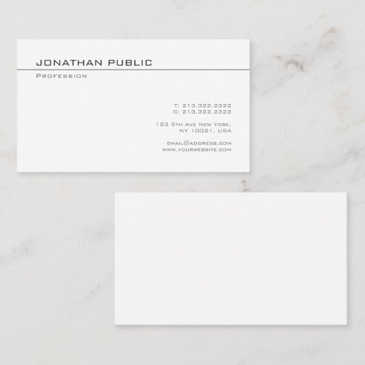 Elegantes einfaches Template Modernes, beliebtes D Visitenkarte (Vorne/Hinten)