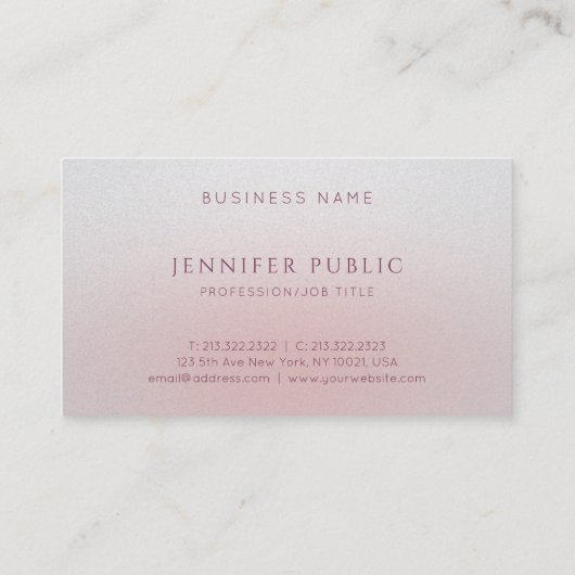 Elegantes einfaches Template Modernes Luxuriöses P Visitenkarte (Rückseite)