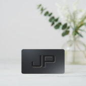 Elegantes, einfaches Template Schwarz Monogramm Visitenkarte (Stehend Vorderseite)