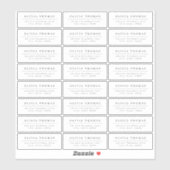 Elegantes, einfaches, transparentes Adressetikett Aufkleber (Blatt)