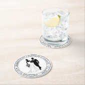 elegantes, einfaches Typografie-Ehepaar Runder Pappuntersetzer (Vor Ort)