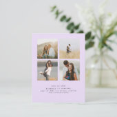 Elegantes Einfaches und Niedliches Vier-Foto Save Save The Date (Stehend Vorderseite)