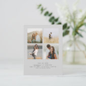 Elegantes Einfaches und Niedliches Vier-Foto Save  Save The Date (Stehend Vorderseite)