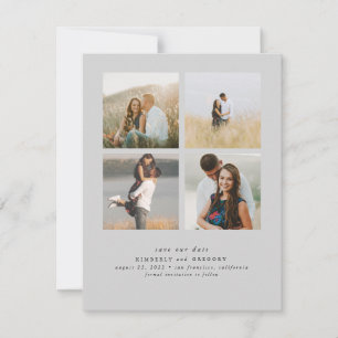 Elegantes Einfaches und Niedliches Vier-Foto Save The Date