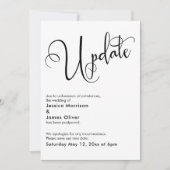 Elegantes einfaches Update Zurückgestellt Hochzeit Einladung (Vorderseite)