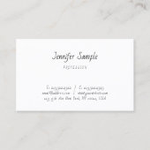 Elegantes einfaches Vorlagenhandskript Beruflich Visitenkarte (Vorderseite)