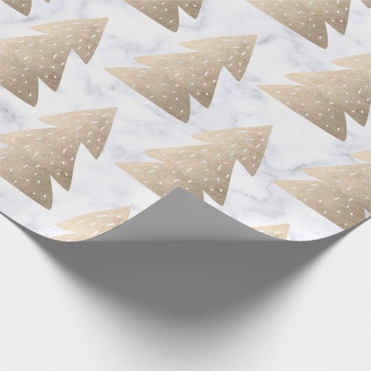 Elegantes, einfaches Weihnachtsbaummuster Geschenkpapier (Ecke)