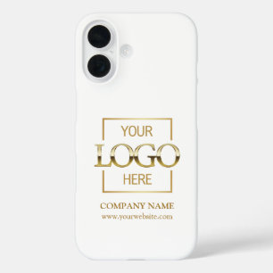 Elegantes einfaches weißes Firmenlogo Apple iPhone 16 Hülle