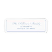 Elegantes, einfaches, weißes Rücksendelabel (Vorne)