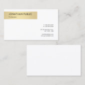 Elegantes einfaches, weißes Template aus Gold Mode Visitenkarte (Vorne/Hinten)