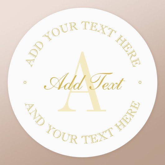 Elegantes einfaches White & Gold Monogram wasserdi Etiketten