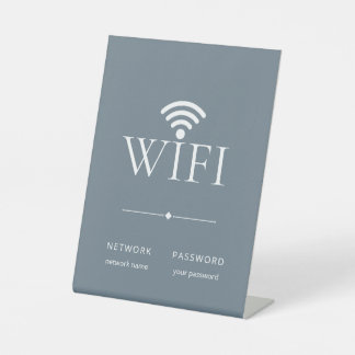 Elegantes einfaches WLAN-Netzwerkpasswort in Staub Sockelschild