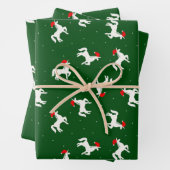 Elegantes Einhornmuster in einer weihnachtlich grü Geschenkpapier Set (Beispiel)