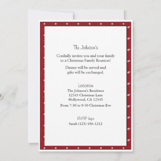 Elegantes Einladung (Rückseite)