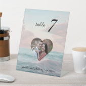 Elegantes einzigartiges Beach Foto Hochzeit Tischn Sockelschild (In SItu)