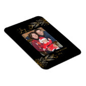 Elegantes einzigartiges Gold Black Joy Weihnachtsf Magnet (Rechte Seite)