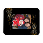 Elegantes einzigartiges Gold Black Joy Weihnachtsf Magnet (Horizontal)