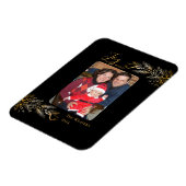 Elegantes einzigartiges Gold Black Joy Weihnachtsf Magnet (Linke Seite)