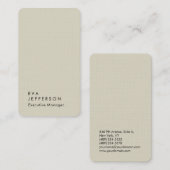 Elegantes, einzigartiges, modernes Premium-Leinen Visitenkarte (Vorne/Hinten)