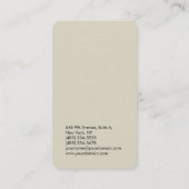 Elegantes, einzigartiges, modernes Premium-Leinen Visitenkarte (Rückseite)