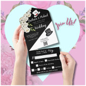 Elegantes, einzigartiges Schwarz-Weiß-Foto All In One Einladung