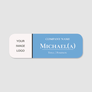 Elegantes einzigartiges Sky Light Blue & White Com Namensschild