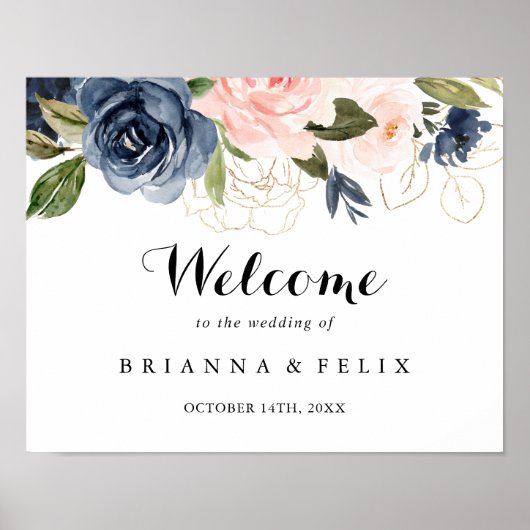 Elegantes einzigartiges Winter Floral Wedding Will Poster (Vorne)