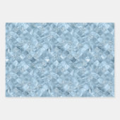 elegantes, eisblaues Kachelmuster Weihnachten Geschenkpapier Set (Vorderseite 3)