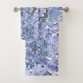 Elegantes eisblaues Mosaik Badhandtuch Set (Insitu)