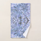 Elegantes eisblaues Mosaik Badhandtuch Set (Handtuch)