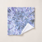 Elegantes eisblaues Mosaik Badhandtuch Set (Waschlappen)
