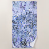 Elegantes, eisblaues Mosaik, modern Strandtuch (Vorderseite)