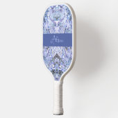 Elegantes eisblaues Mosaik, moderner Brauch Pickleball Schläger (Links)