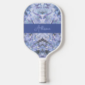 Elegantes eisblaues Mosaik, moderner Brauch Pickleball Schläger (Vorderseite)