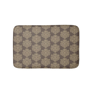 Elegantes elegantes goldfarbenes Damastmuster Badematte