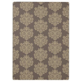 Elegantes elegantes goldfarbenes Damastmuster Klemmbrett (Rückseite)