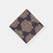 Elegantes elegantes goldfarbenes Damastmuster Serviette (Ecke)