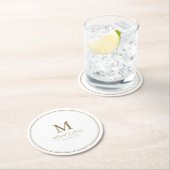 Elegantes, elegantes, goldfarbenes, minimalistisch runder pappuntersetzer (Vor Ort)