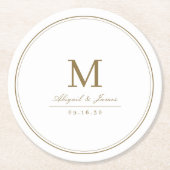 Elegantes, elegantes, goldfarbenes, minimalistisch runder pappuntersetzer (Vorderseite)