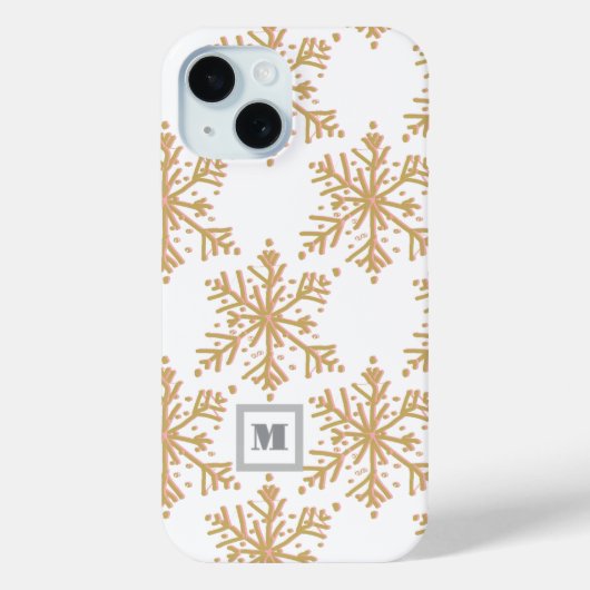 Elegantes, elegantes Goldschneeflockenmuster Case-Mate iPhone Hülle (Rückseite)