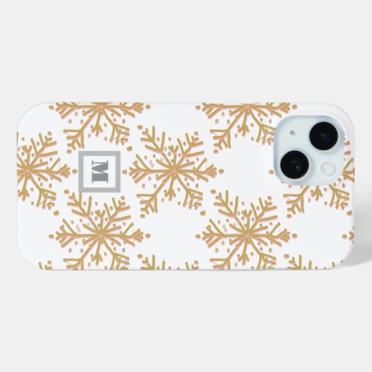 Elegantes, elegantes Goldschneeflockenmuster Case-Mate iPhone Hülle (Rückseite (Horizontal))