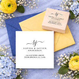 Elegantes elegantes Hochzeitsmonogramm Gummistempel