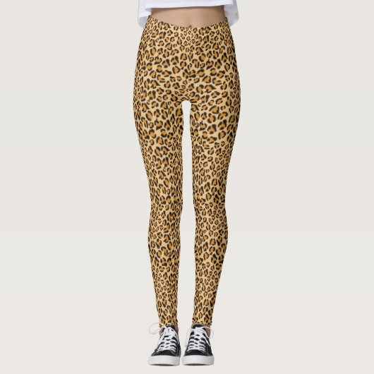 Elegantes elegantes Leopardengeflecht Leggings (Vorderseite)