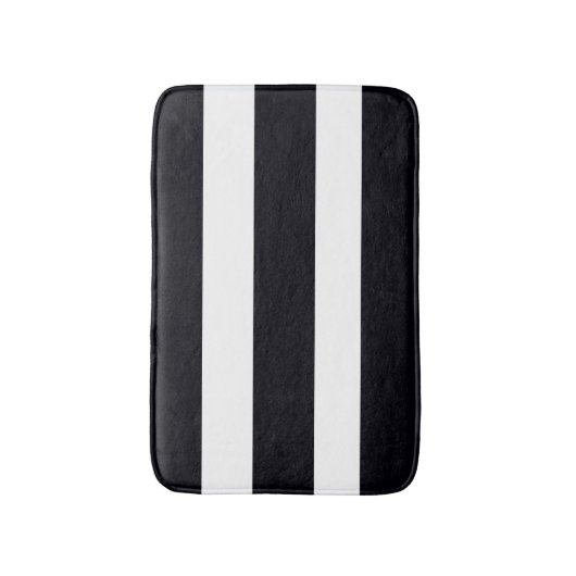 Elegantes elegantes, schwarz-weiß gestreiftes Bade Badematte (Vorderseite Vertikal)