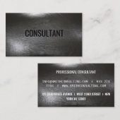 Elegantes, elegantes schwarzes Leder beruflich Visitenkarte (Vorne/Hinten)