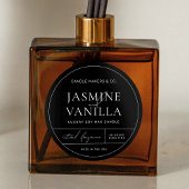 Elegantes, elegantes, schwarzes Tin Lid Candle Lab Runder Aufkleber