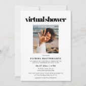 Elegantes, elegantes Virtual Brautparty Foto Einladung (Vorderseite)